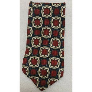 Ike Behar New York 100% Silk Tie 57" L Red, Black, Green, Beige